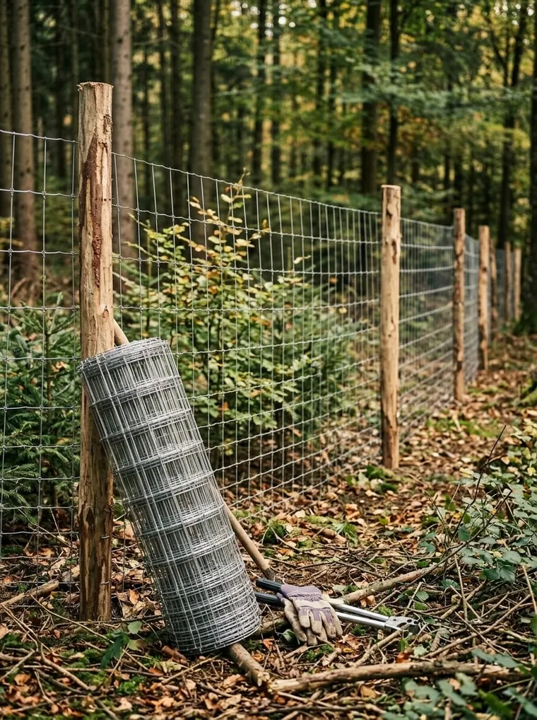 Gelagertes Rundholz am Waldweg